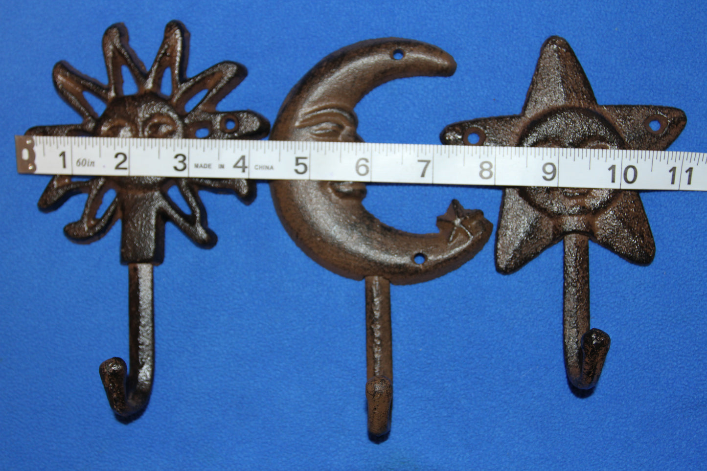Celestial Decor, 3pc Wall Hook Collection,SUN MOON STARS,Country Decor,Hanging Storage, Gifts, Free Ship, H-16,27B,82B