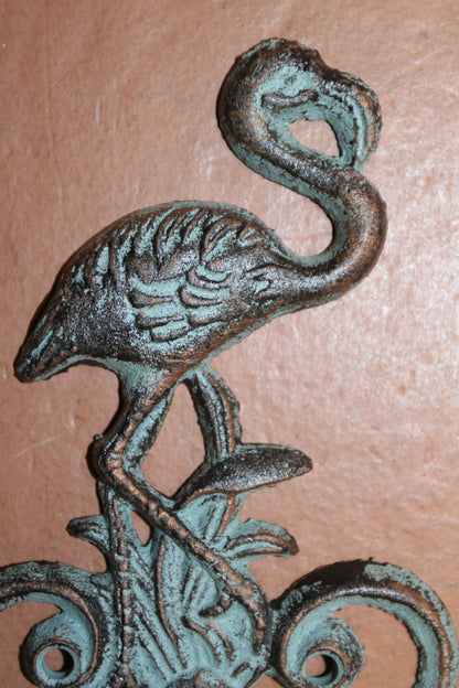 2-FLAMINGO Wall Hooks,Tropical Decor,Shorebirds,Beach Syle Bath Decor,Wading Birds, Gifts