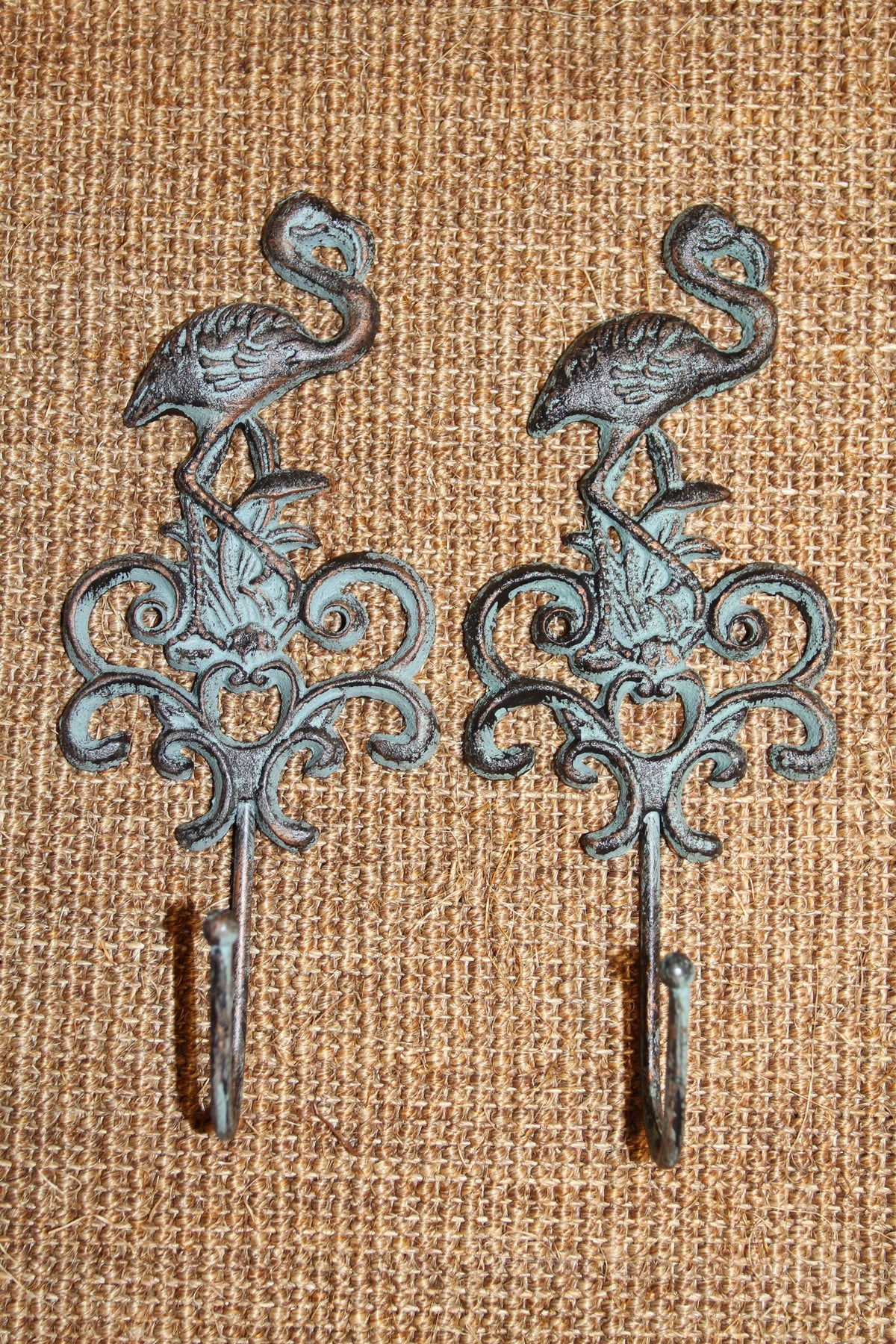 2-FLAMINGO Wall Hooks,Tropical Decor,Shorebirds,Beach Syle Bath Decor,Wading Birds, Gifts