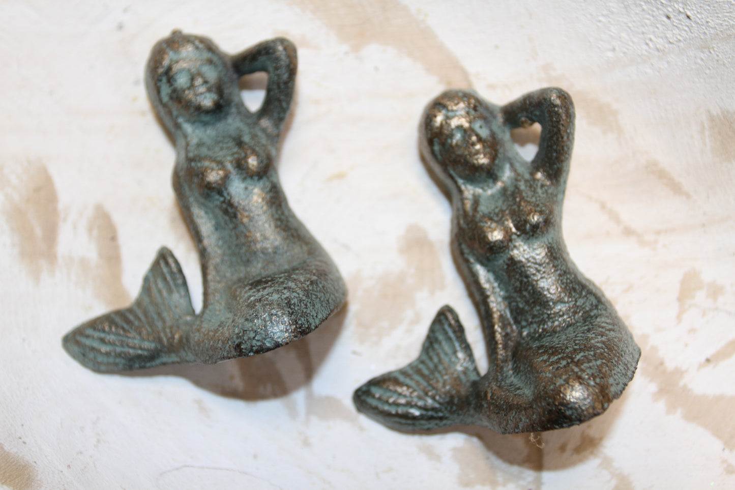 2-Adorable Solid Metal Freestanding MERMAID Figurines,Mtyhical,Folklore,GiftsN-55A