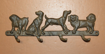 1-Wall Hook,DOGS,Leash Holder,Country Decor,All Occasion Gifts,4 Useful Hooks,H-124