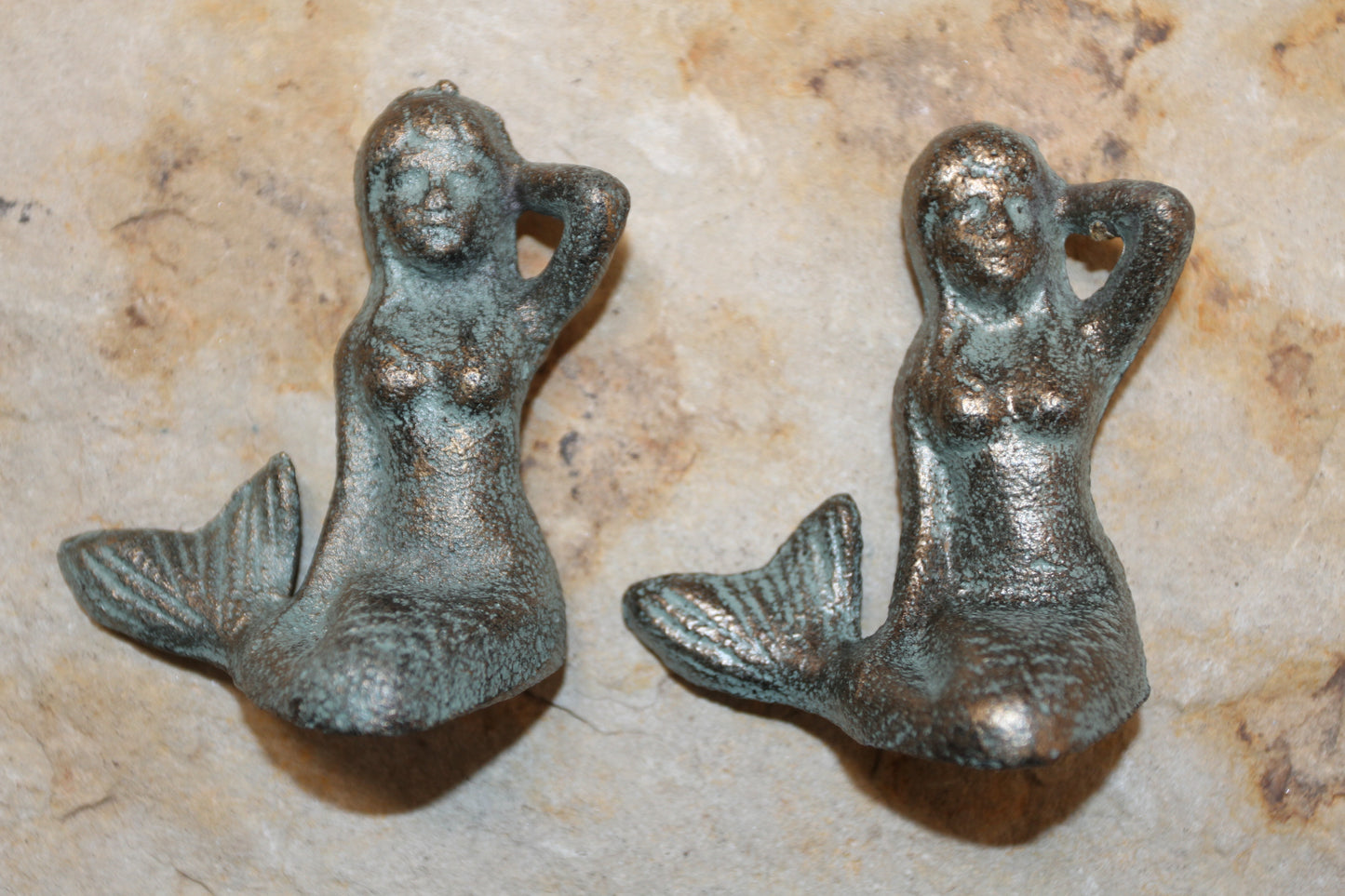 2-Adorable Solid Metal Freestanding MERMAID Figurines,Mtyhical,Folklore,GiftsN-55A