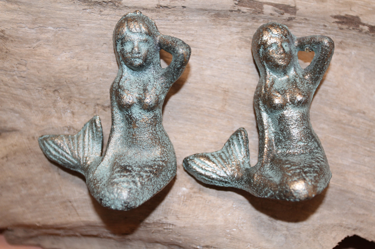 2-Adorable Solid Metal Freestanding MERMAID Figurines,Mtyhical,Folklore,GiftsN-55A