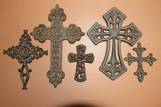 5 PC Hanging Wall Cross "Enchanted" Collection Set, Primitive, rustic, religious, spirituality gift ideas and more! C-29, 45B,46,62B,74