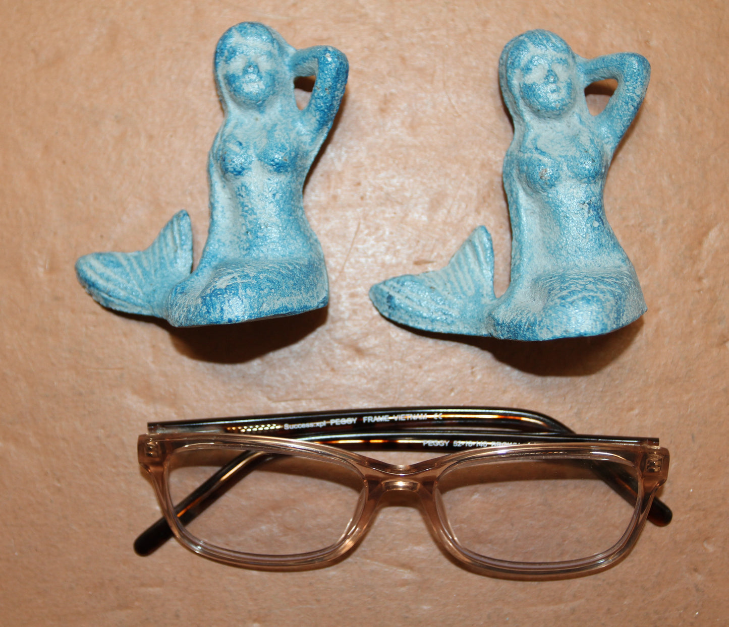 2-Aqua Blue Freestanding MERMAIDS,Small Figurines,Mtyhical,Beach Decor,Collctible.N-55