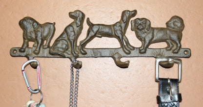 1-Wall Hook,DOGS,Leash Holder,Country Decor,All Occasion Gifts,4 Useful Hooks,H-124