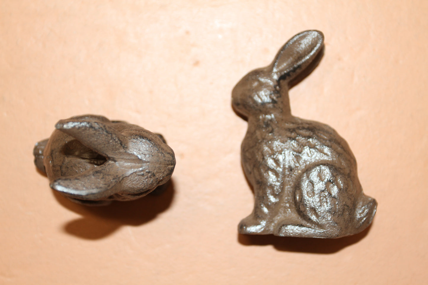 RABBITS, Garden Display, Easter Gift, Chocolate Brown Metal Bunnies, Sitting Rabbits For Easter Shelf Diplays N-37B