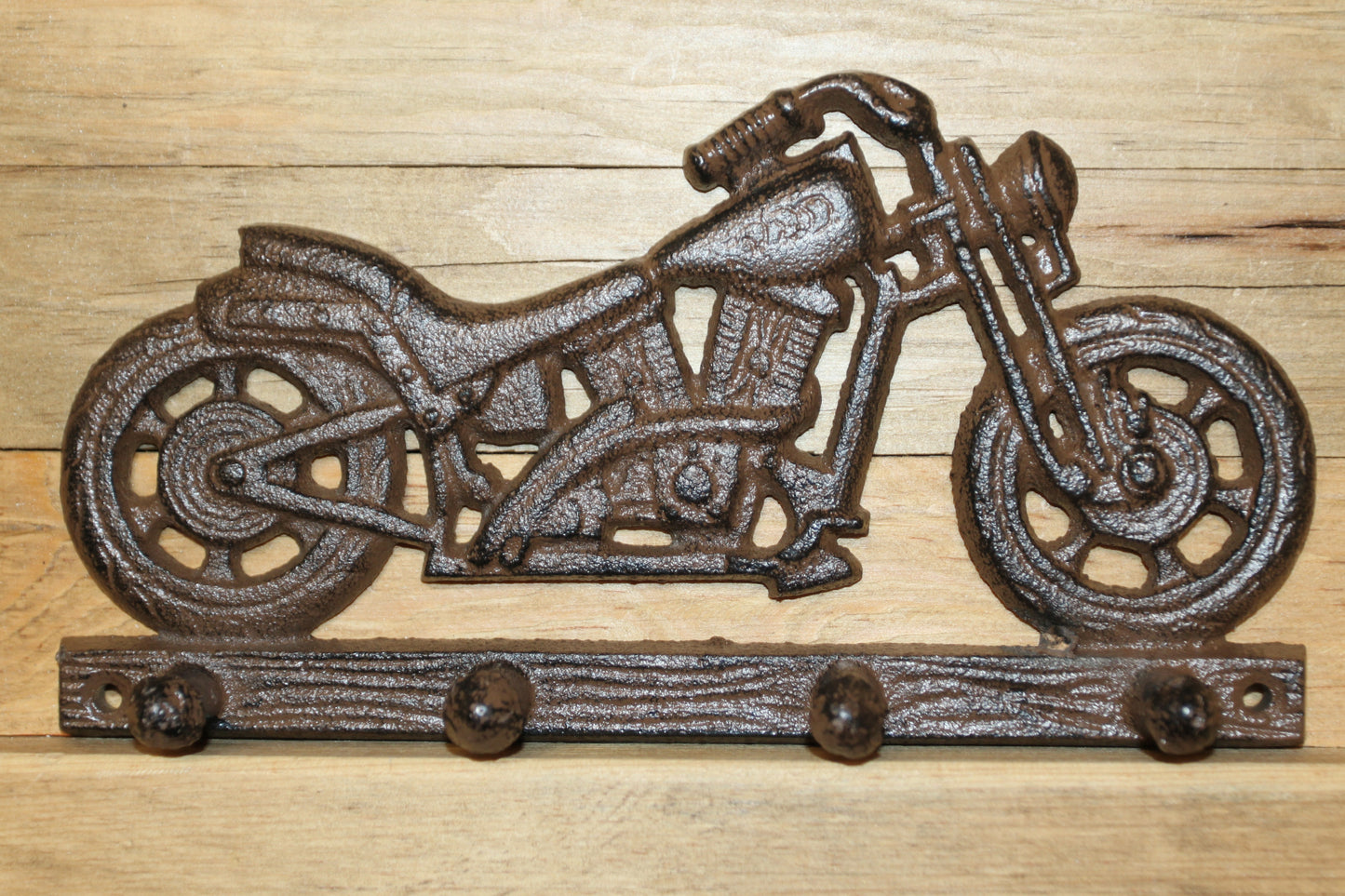 1-MOTORCYCLE WALL PLAQUE With Peg Hooks, Biker Style Gifts, Country Decor, Motor Bike, H-03