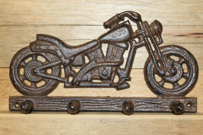 1-MOTORCYCLE WALL PLAQUE With Peg Hooks, Biker Style Gifts, Country Decor, Motor Bike, H-03