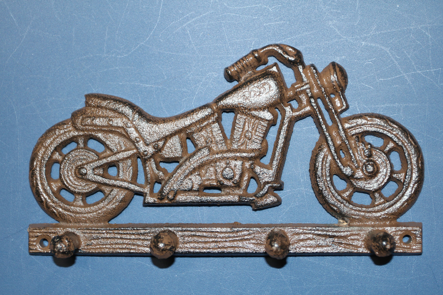 1-MOTORCYCLE WALL PLAQUE With Peg Hooks, Biker Style Gifts, Country Decor, Motor Bike, H-03