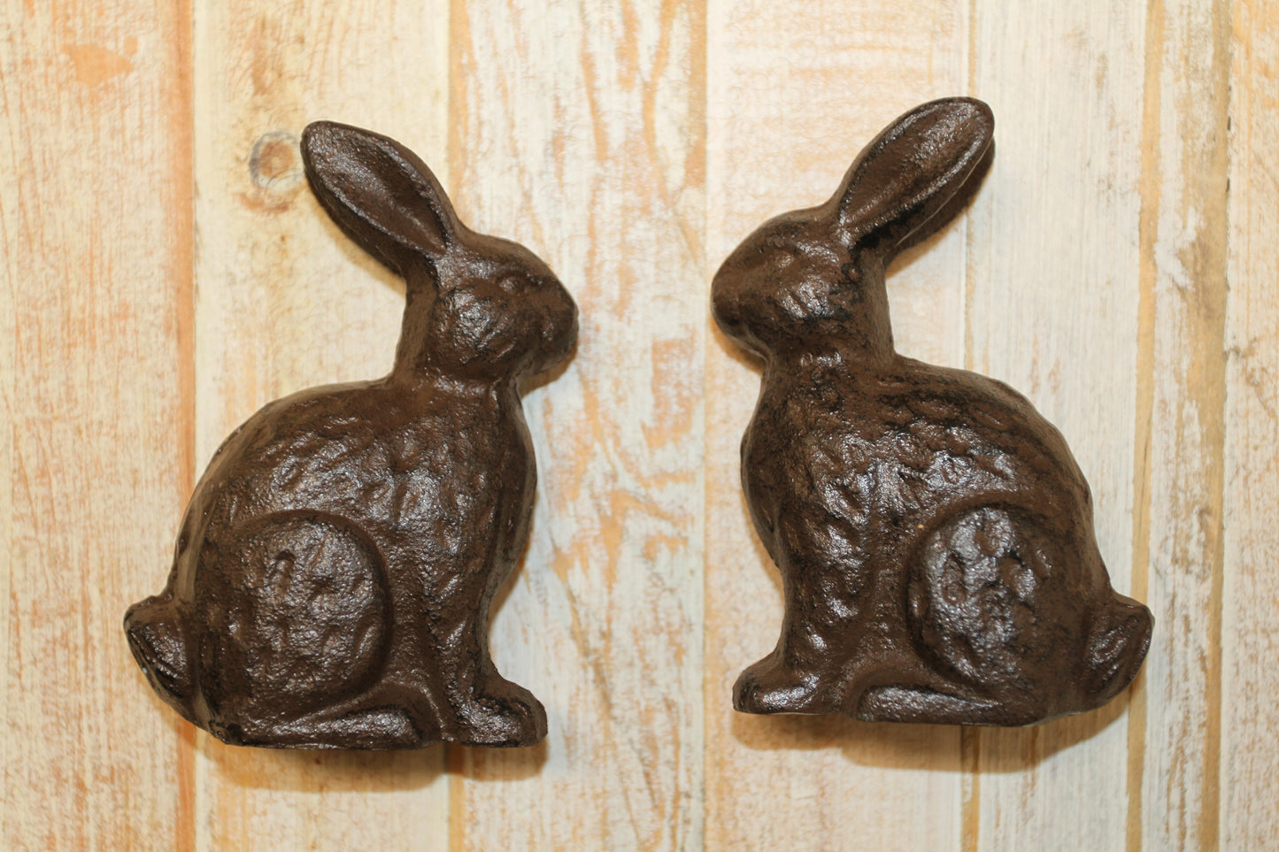 RABBITS, Garden Display, Easter Gift, Chocolate Brown Metal Bunnies, Sitting Rabbits For Easter Shelf Diplays N-37B