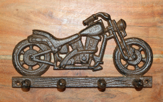 1-MOTORCYCLE WALL PLAQUE With Peg Hooks, Biker Style Gifts, Country Decor, Motor Bike, H-03