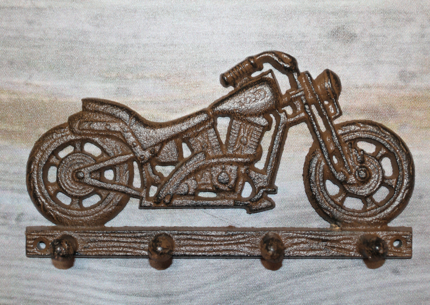 1-MOTORCYCLE WALL PLAQUE With Peg Hooks, Biker Style Gifts, Country Decor, Motor Bike, H-03