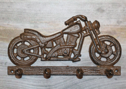1-MOTORCYCLE WALL PLAQUE With Peg Hooks, Biker Style Gifts, Country Decor, Motor Bike, H-03