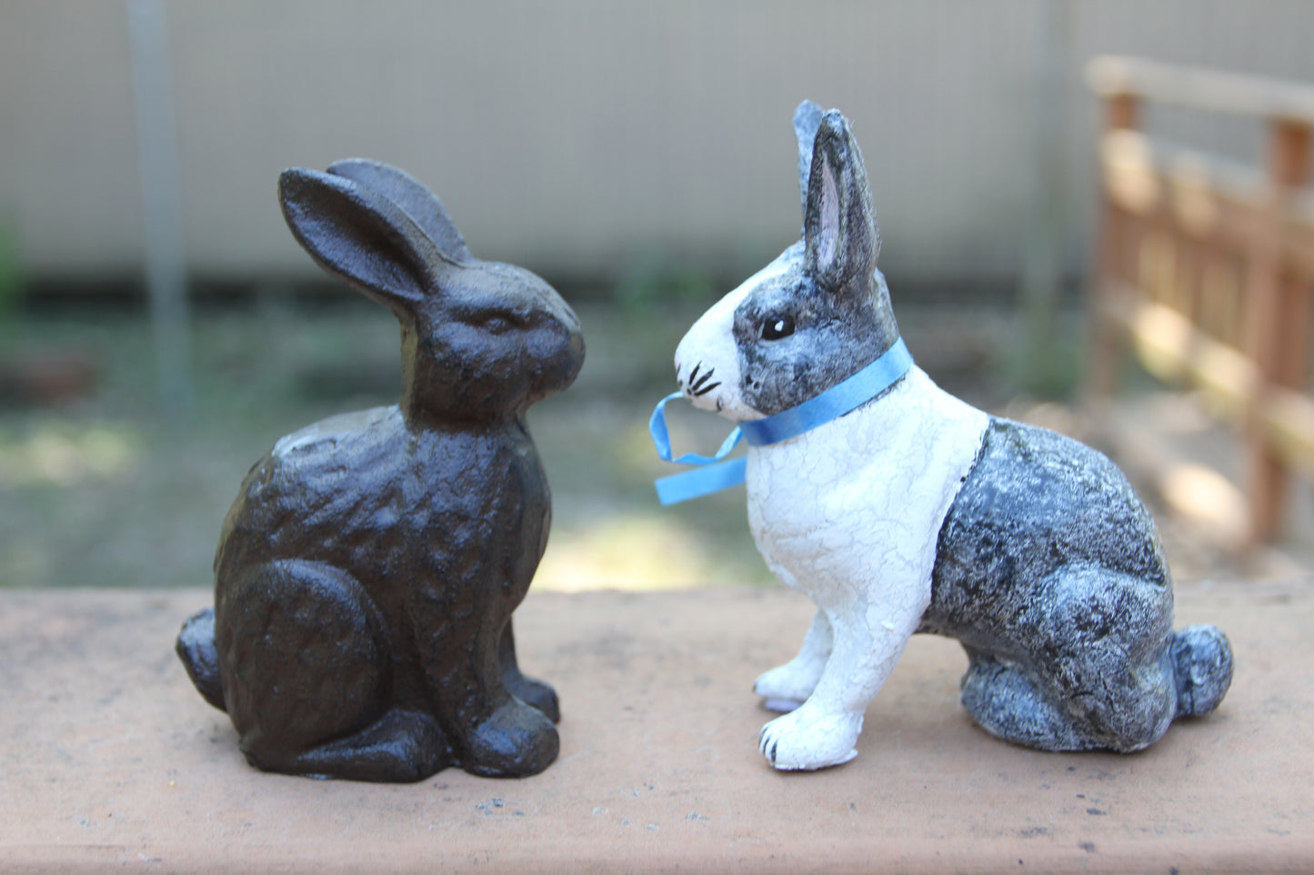 RABBITS, Garden Display, Easter Gift, Chocolate Brown Metal Bunnies, Sitting Rabbits For Easter Shelf Diplays N-37B