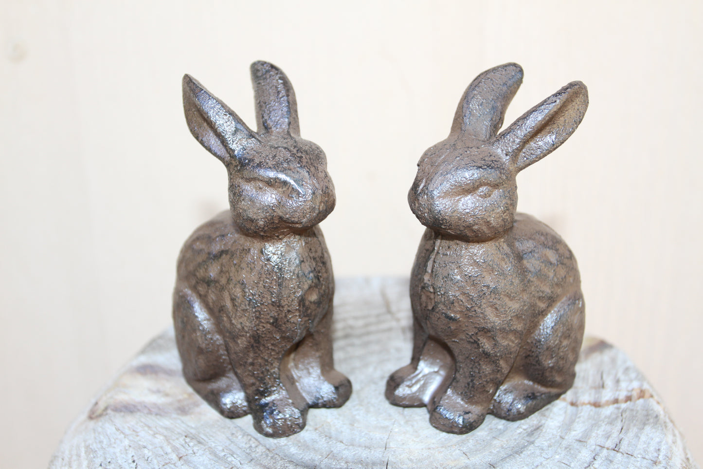 RABBITS, Garden Display, Easter Gift, Chocolate Brown Metal Bunnies, Sitting Rabbits For Easter Shelf Diplays N-37B