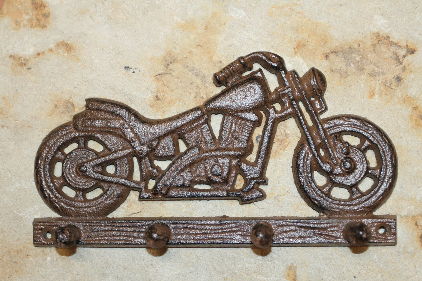 1-MOTORCYCLE WALL PLAQUE With Peg Hooks, Biker Style Gifts, Country Decor, Motor Bike, H-03