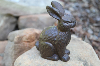 RABBITS, Garden Display, Easter Gift, Chocolate Brown Metal Bunnies, Sitting Rabbits For Easter Shelf Diplays N-37B