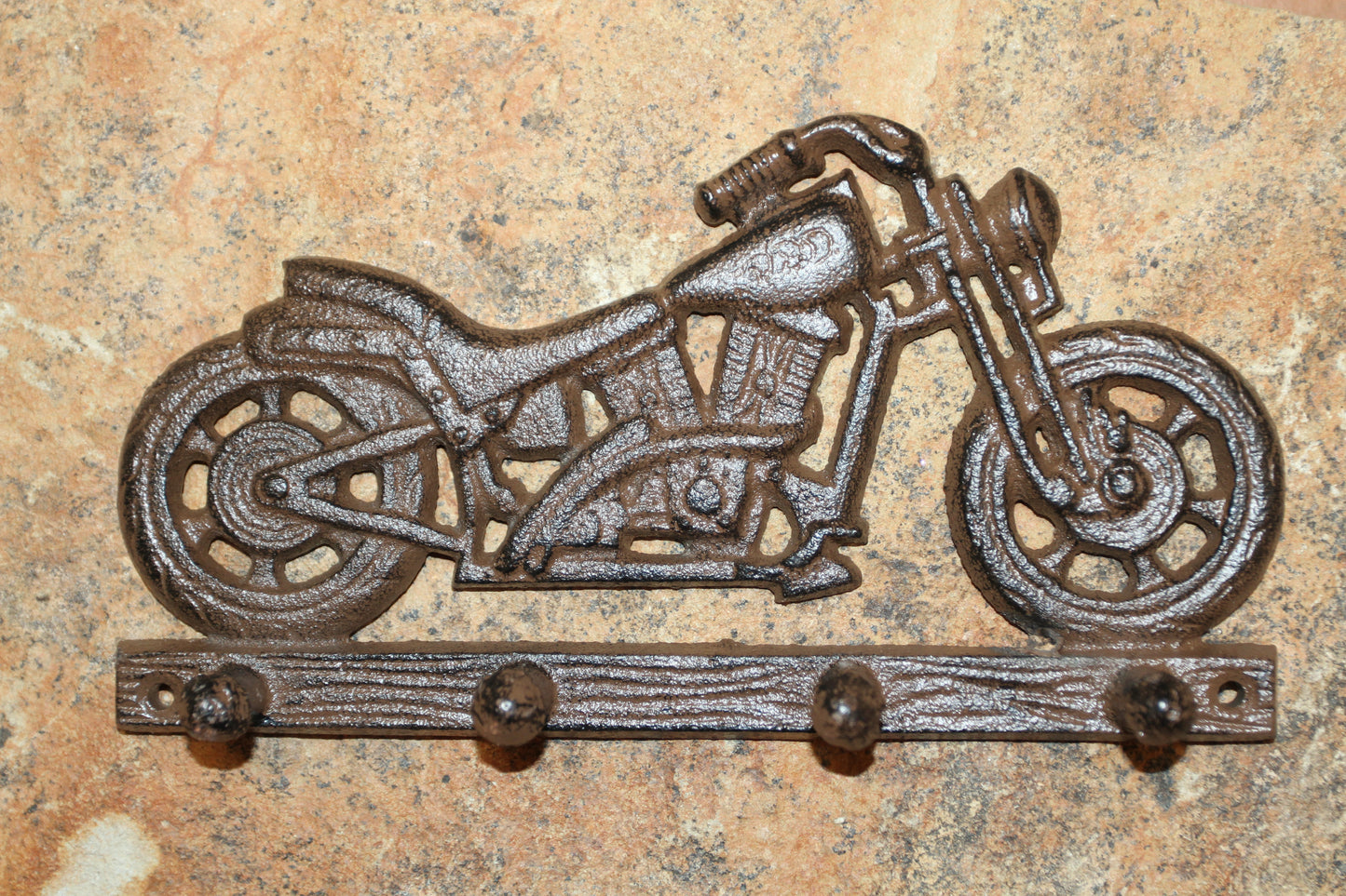 1-MOTORCYCLE WALL PLAQUE With Peg Hooks, Biker Style Gifts, Country Decor, Motor Bike, H-03