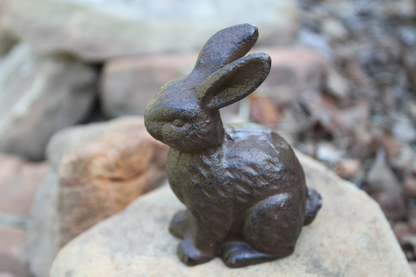 RABBITS, Garden Display, Easter Gift, Chocolate Brown Metal Bunnies, Sitting Rabbits For Easter Shelf Diplays N-37B