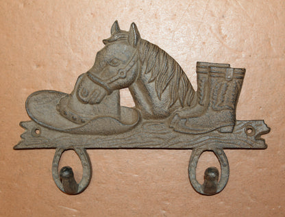 2 - Country Wall Hooks, Western Style Home Decor, Double Wall Hooks, Ranch Look, Gifts, W-7