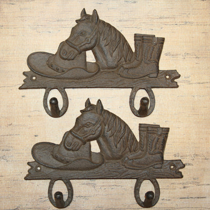 2 - Country Wall Hooks, Western Style Home Decor, Double Wall Hooks, Ranch Look, Gifts, W-7
