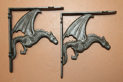 DRAGON SHELF BRACKETS, Corbel, Med Evil Decor, Large Shelf Support, Home Organizations,  B-02B