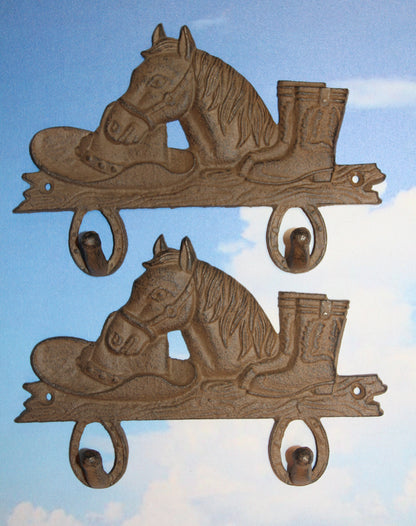 2 - Country Wall Hooks, Western Style Home Decor, Double Wall Hooks, Ranch Look, Gifts, W-7