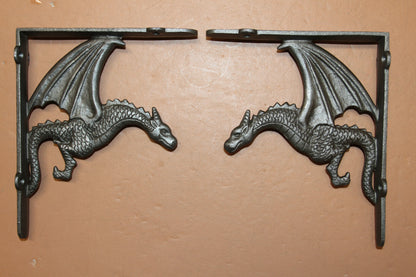 DRAGON SHELF BRACKETS, Corbel, Med Evil Decor, Large Shelf Support, Home Organizations,  B-02B