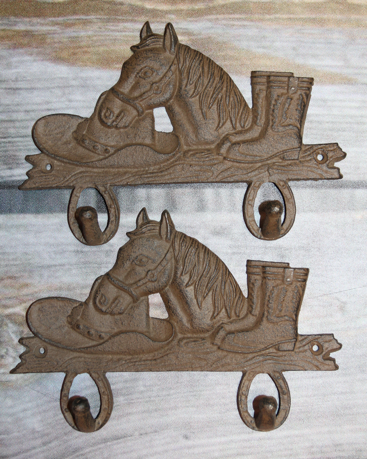2 - Country Wall Hooks, Western Style Home Decor, Double Wall Hooks, Ranch Look, Gifts, W-7