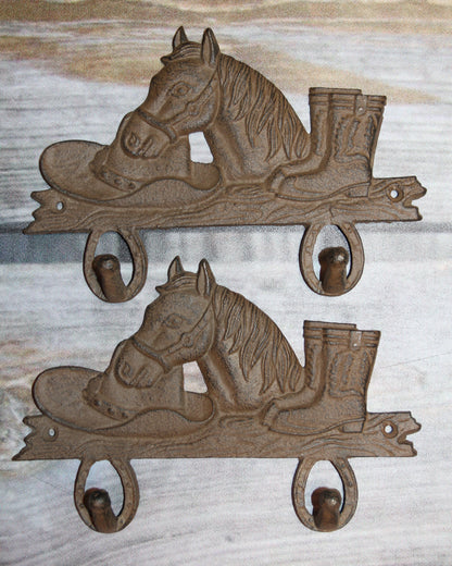 2 - Country Wall Hooks, Western Style Home Decor, Double Wall Hooks, Ranch Look, Gifts, W-7