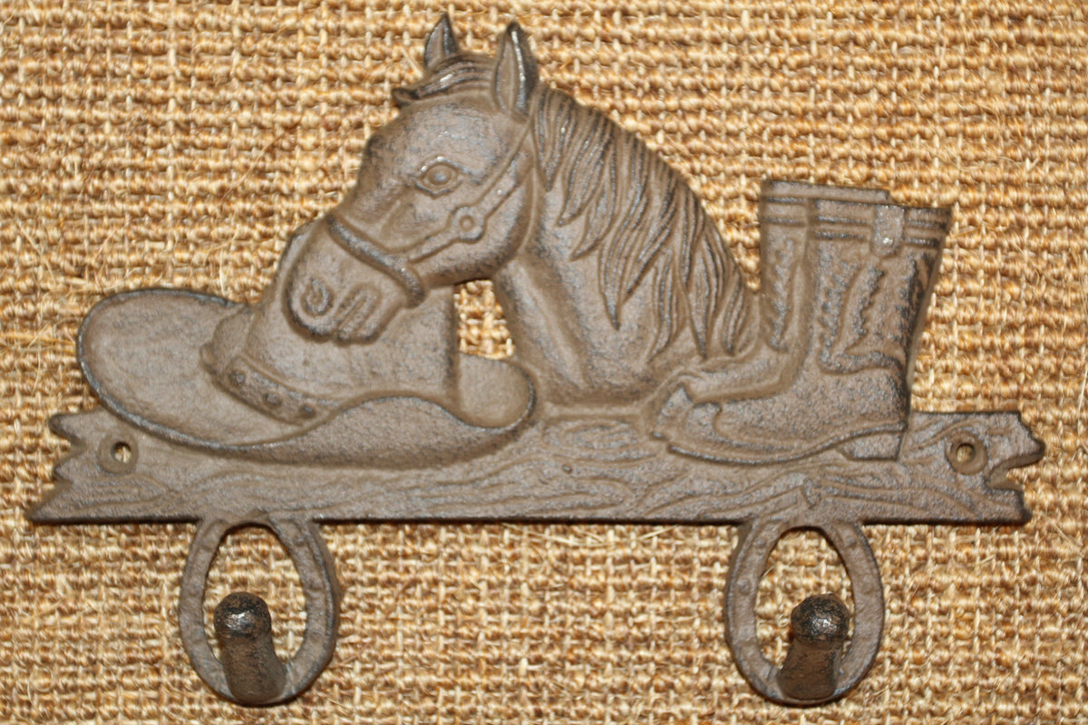 2 - Country Wall Hooks, Western Style Home Decor, Double Wall Hooks, Ranch Look, Gifts, W-7