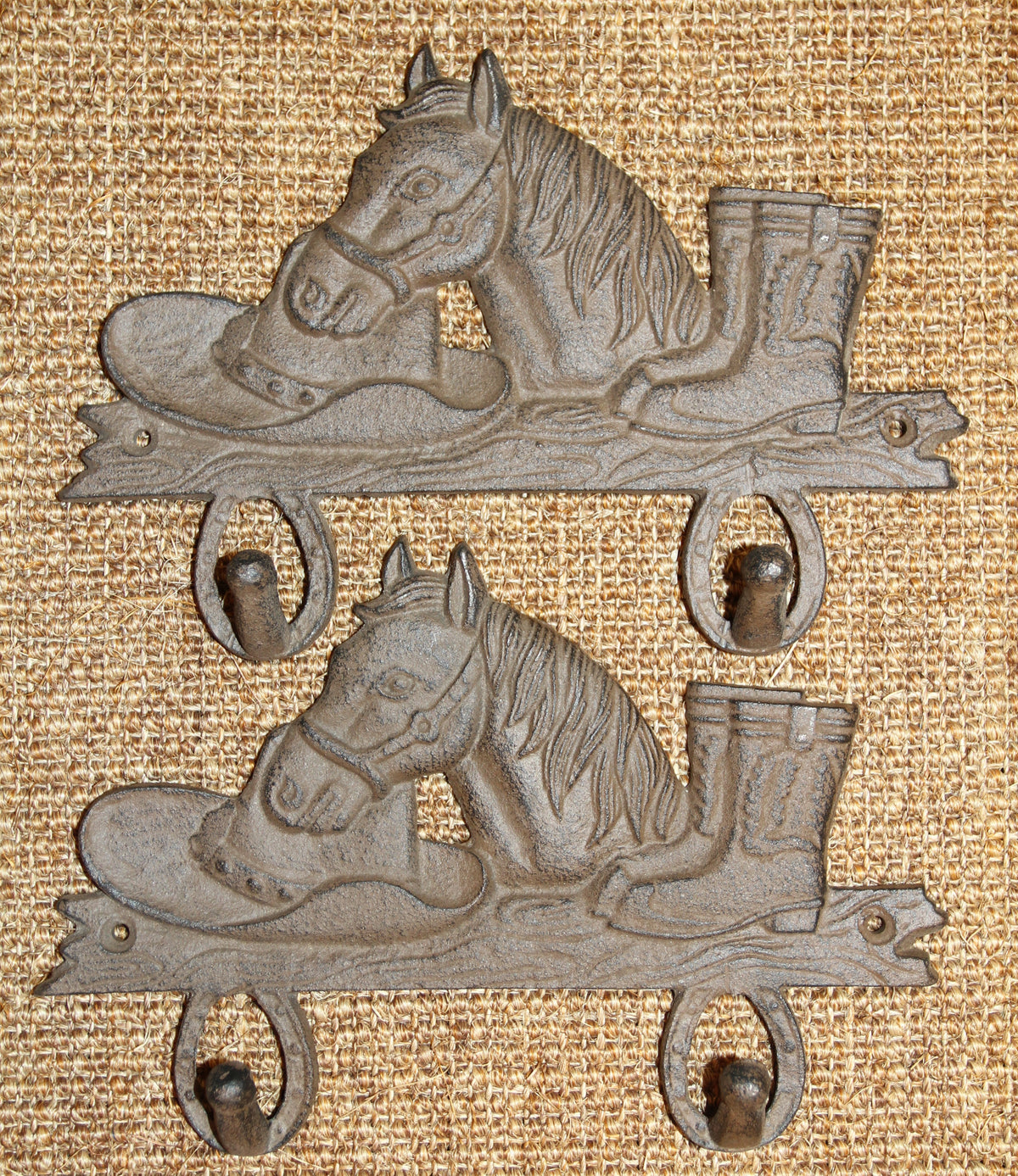 2 - Country Wall Hooks, Western Style Home Decor, Double Wall Hooks, Ranch Look, Gifts, W-7