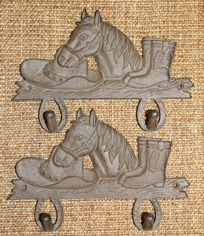 2 - Country Wall Hooks, Western Style Home Decor, Double Wall Hooks, Ranch Look, Gifts, W-7