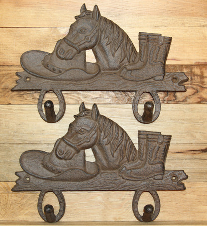2 - Country Wall Hooks, Western Style Home Decor, Double Wall Hooks, Ranch Look, Gifts, W-7