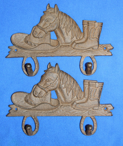 2 - Country Wall Hooks, Western Style Home Decor, Double Wall Hooks, Ranch Look, Gifts, W-7
