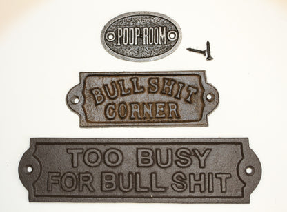 3-COUNTRY HUMOR, Rustic Bathroom Wall Plaques BS Wall Plaques, All Occasion Gift Idea, Door Signs, W-13B,65,65a