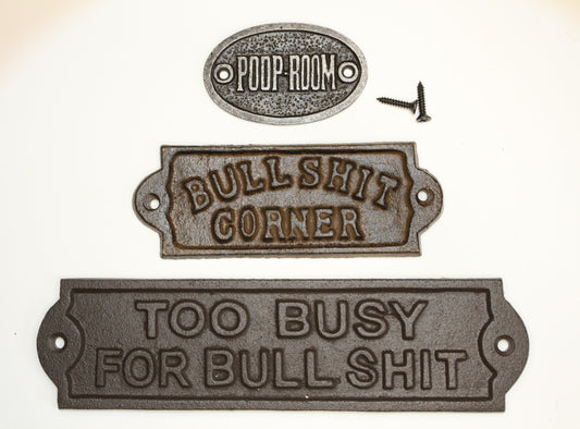 3-COUNTRY HUMOR, Rustic Bathroom Wall Plaques BS Wall Plaques, All Occasion Gift Idea, Door Signs, W-13B,65,65a