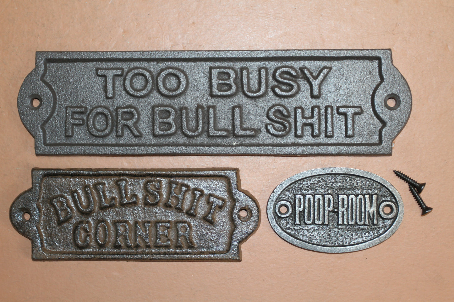 3-COUNTRY HUMOR, Rustic Bathroom Wall Plaques BS Wall Plaques, All Occasion Gift Idea, Door Signs, W-13B,65,65a