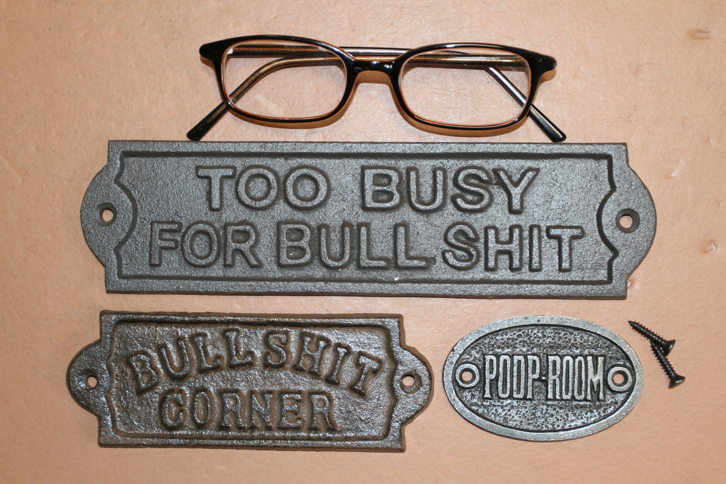 3-COUNTRY HUMOR, Rustic Bathroom Wall Plaques BS Wall Plaques, All Occasion Gift Idea, Door Signs, W-13B,65,65a