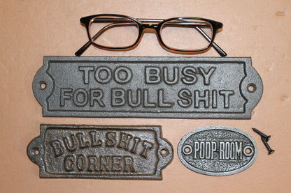 3-COUNTRY HUMOR, Rustic Bathroom Wall Plaques BS Wall Plaques, All Occasion Gift Idea, Door Signs, W-13B,65,65a