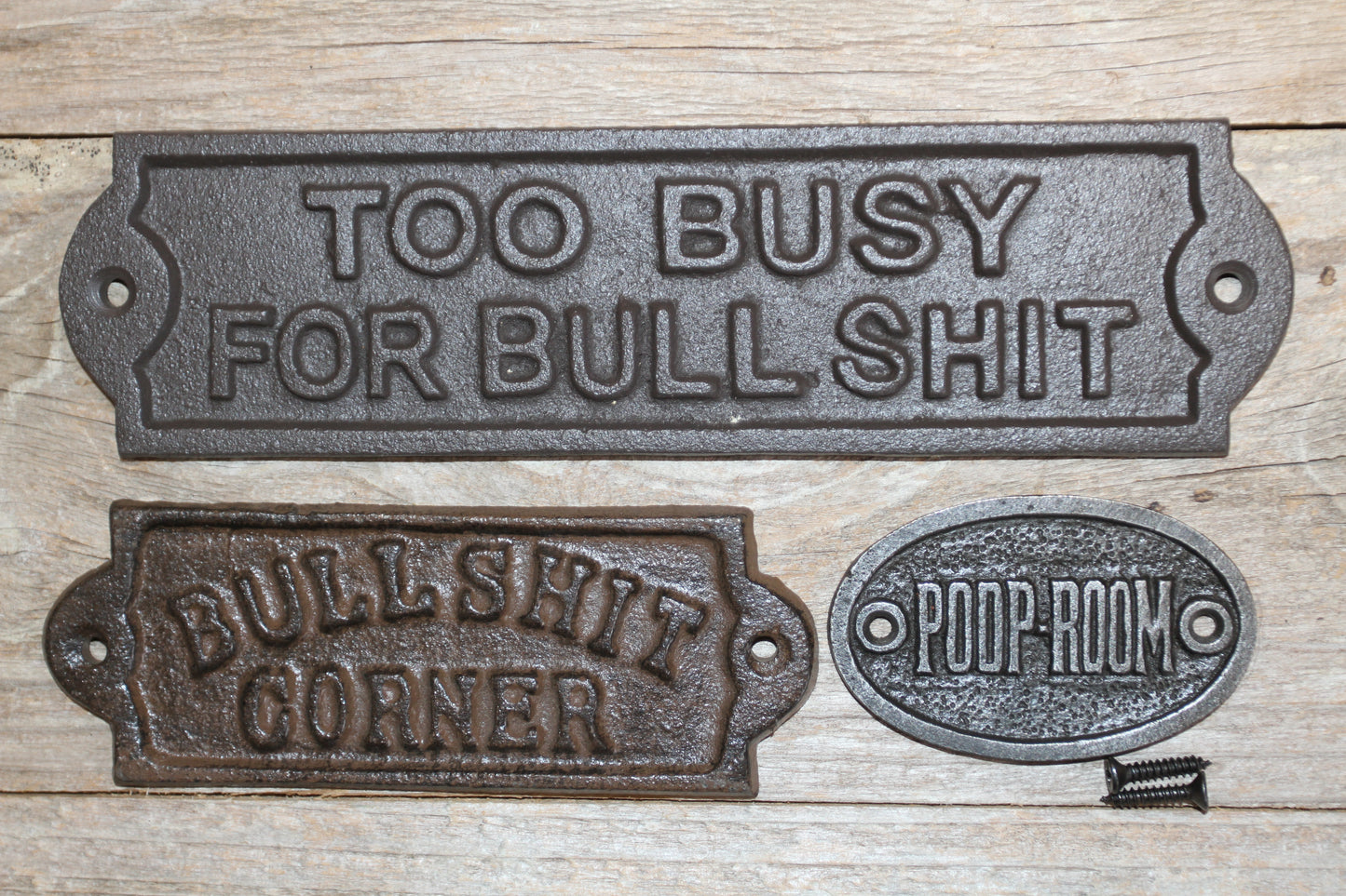 3-COUNTRY HUMOR, Rustic Bathroom Wall Plaques BS Wall Plaques, All Occasion Gift Idea, Door Signs, W-13B,65,65a