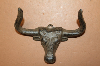 LONGHORN HOOKS, Large Double Wall Hooks, Farm, Ranch, Country And Western Decor Wood Craft Supply, Coat Hooks, Fathers Day Gift, W-64A