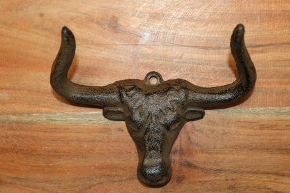 LONGHORN HOOKS, Large Double Wall Hooks, Farm, Ranch, Country And Western Decor Wood Craft Supply, Coat Hooks, Fathers Day Gift, W-64A