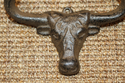 LONGHORN HOOKS, Large Double Wall Hooks, Farm, Ranch, Country And Western Decor Wood Craft Supply, Coat Hooks, Fathers Day Gift, W-64A