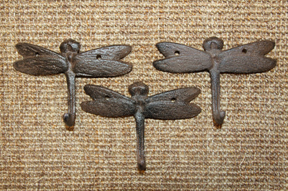 2-Medium DRAGONFLY Wall Hooks,Country Decor,Kitchen And Bath Accents,Gifts,H-120B