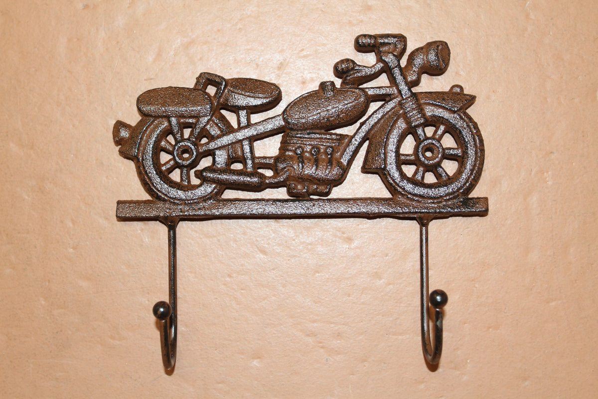 1-MOTORCYCLE,Large Double Wall Hook,Biker Theme,Shop Accents,Memorabilia,Gifts,H-41