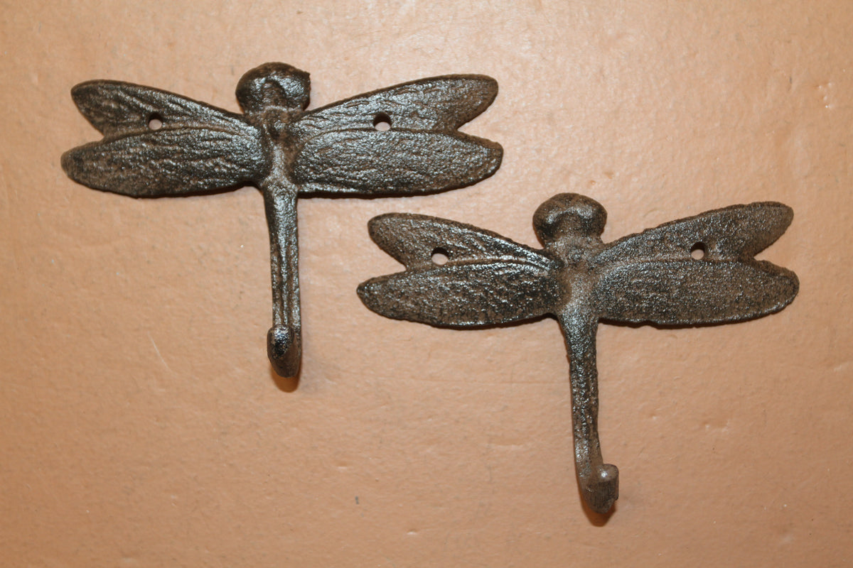 2-Medium DRAGONFLY Wall Hooks,Country Decor,Kitchen And Bath Accents,Gifts,H-120B