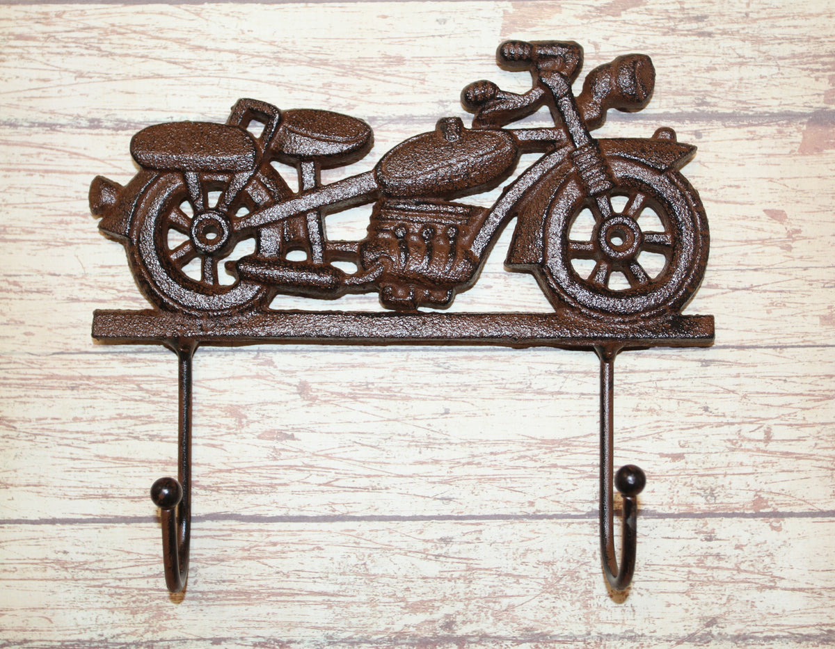 1-MOTORCYCLE,Large Double Wall Hook,Biker Theme,Shop Accents,Memorabilia,Gifts,H-41