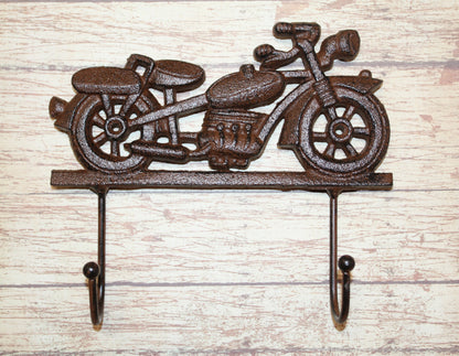1-MOTORCYCLE,Large Double Wall Hook,Biker Theme,Shop Accents,Memorabilia,Gifts,H-41